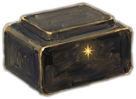 The Aetheriii Engine, a small dark machine rimmed in gold light